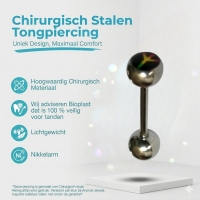 Stalen Tongpiercing Vredesteken -