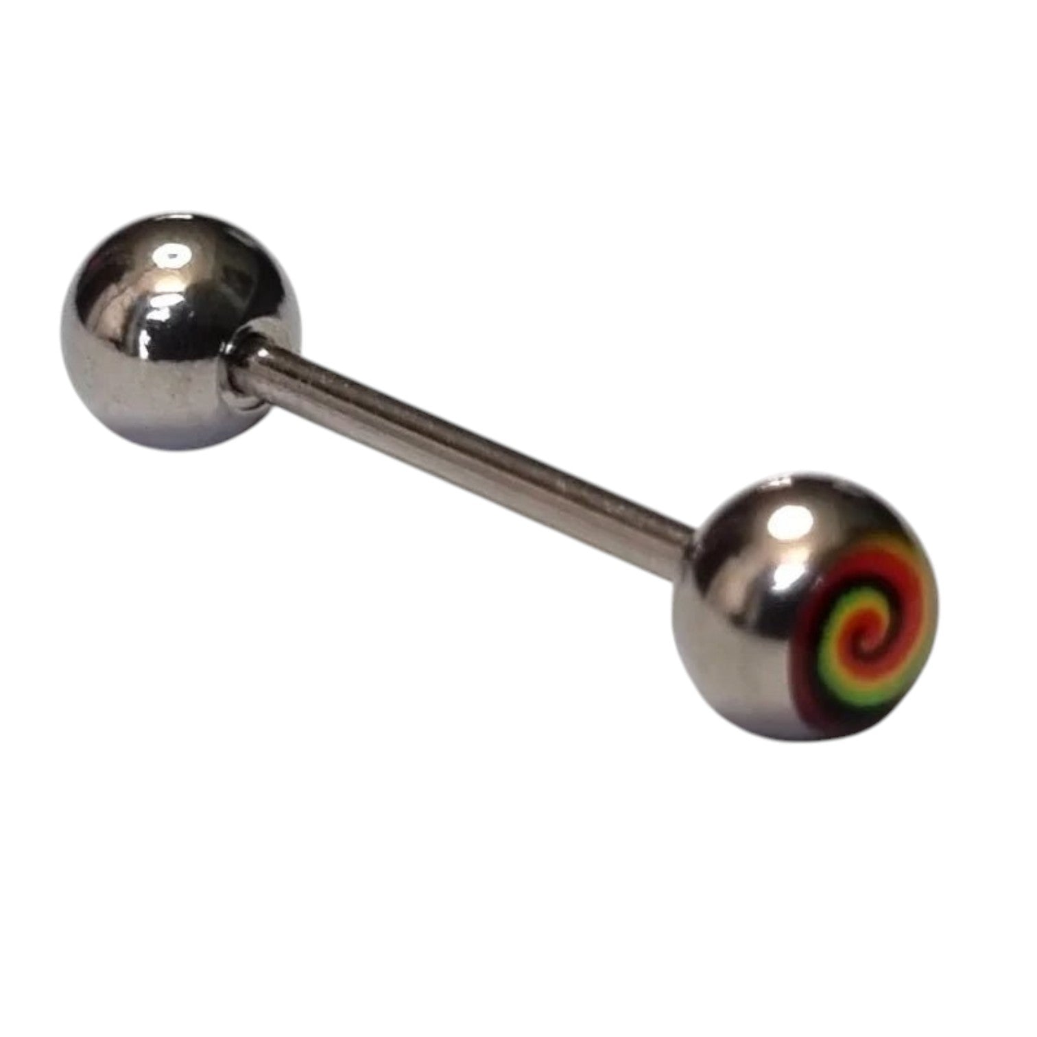 Kleurrijk Stalen Tongpiercing Swirl -