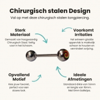 Kleurrijk Stalen Tongpiercing Swirl -