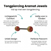Geel-rode Streepjes Tongpiercing -