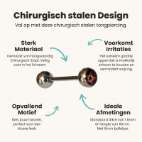 Zilveren Sterren Tongpiercing -