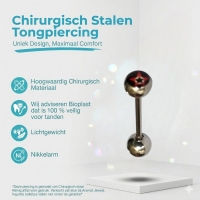 Zilveren Sterren Tongpiercing -