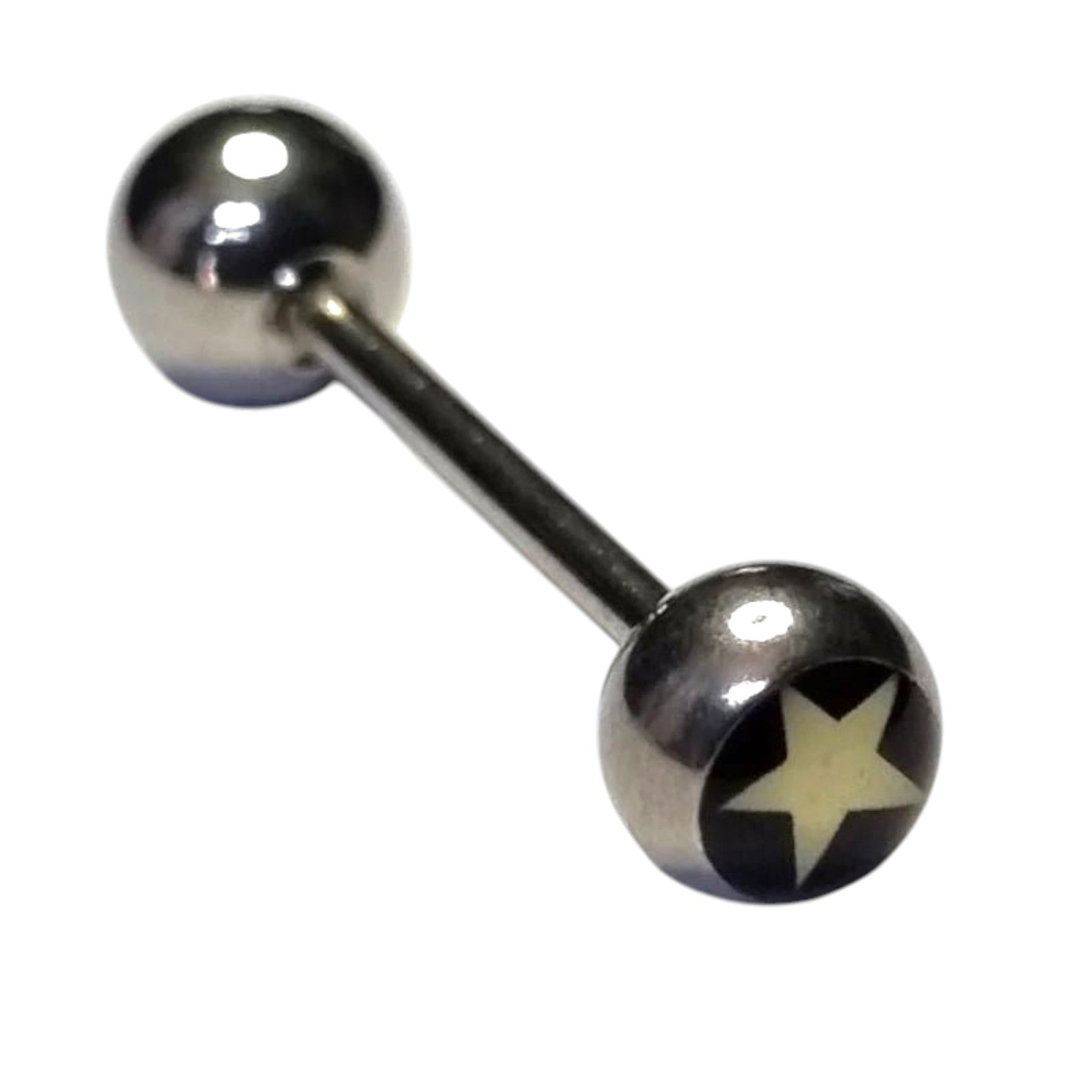 Zilverkleurige Ster Tongpiercing -