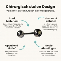 Zilverkleurige Ster Tongpiercing -