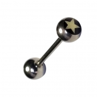 Zilverkleurige Ster Tongpiercing -
