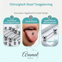 Zilverkleurige Ster Tongpiercing -