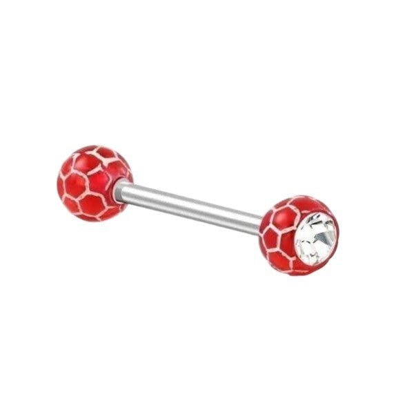 Rode Stalen Tongpiercing acryl -