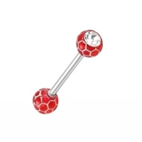 Rode Stalen Tongpiercing acryl -