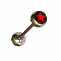 Zilveren Ster Tongpiercing -
