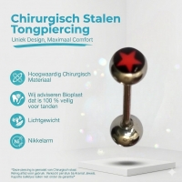 Zilveren Ster Tongpiercing -