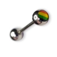 Regenboog Tongpiercing van Staal -