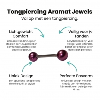 Paarse Parel Tongpiercing -
