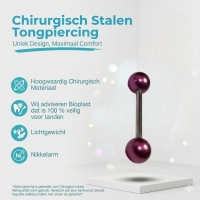 Paarse Parel Tongpiercing -