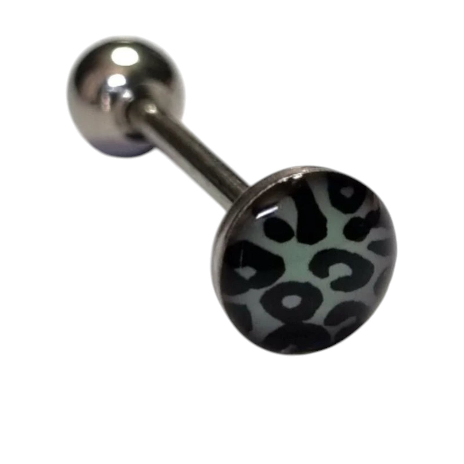Zwarte Panter Stalen Tongpiercing -