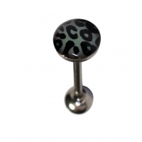 Zwarte Panter Stalen Tongpiercing -