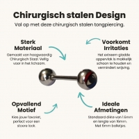 Stalen Tongpiercing met Oog Logo -
