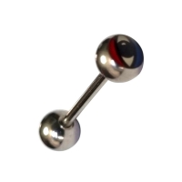 Stalen Tongpiercing met Oog Logo -