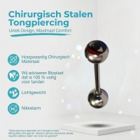Stalen Tongpiercing met Oog Logo -