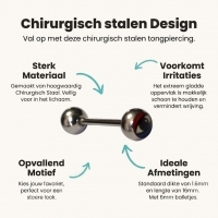Stalen Tongpiercing met Oog Logo -