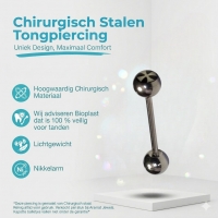 Stijlvolle Stalen Tongpiercing van Aramat Jewels&Acirc;&reg; -