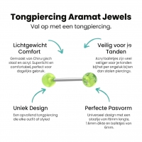 Gele Acryl Tongpiercing met Kristallen -