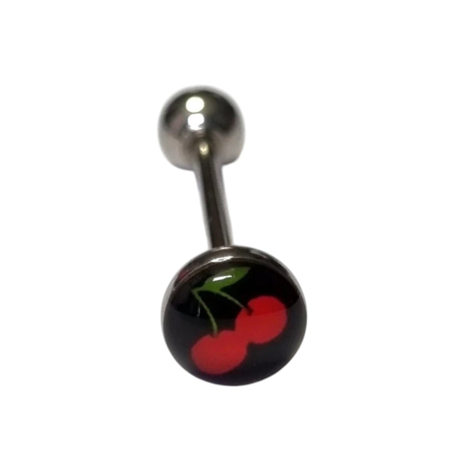 Stalen Kersen Logo Tongpiercing -