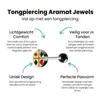 Stalen Tongpiercing met Kaartsymbool -