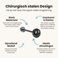 Grappige Smiley Stalen Tongpiercing - 7/5 Mm -
