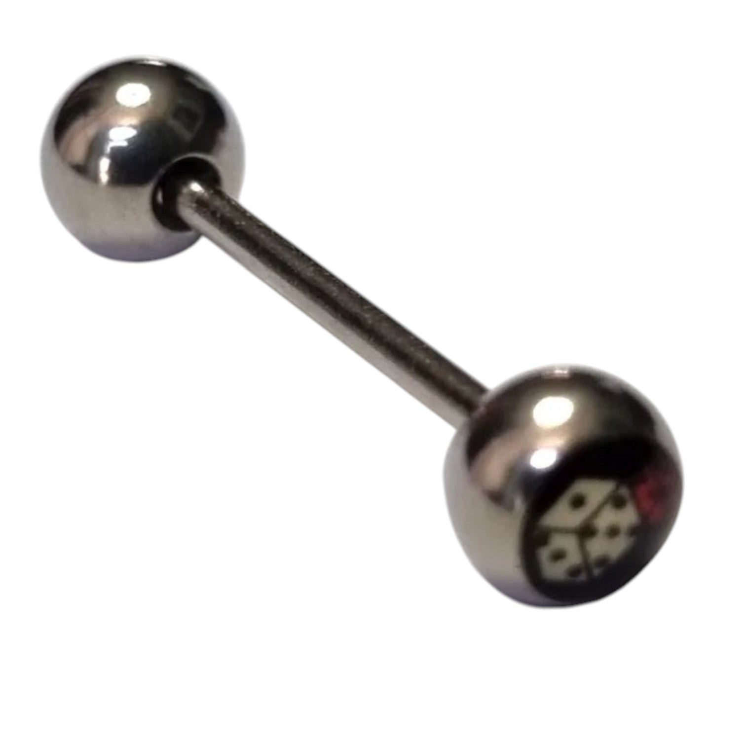 Stalen Logo Tongpiercing Dobbelsteen -