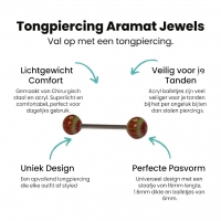 Streepjes Rood Groen Tongpiercing -