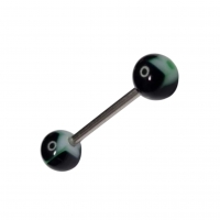 Bloem Tongpiercing staal- Zwart -