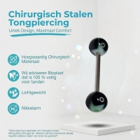 Bloem Tongpiercing staal- Zwart -