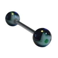 Bloem Tongpiercing staal- Zwart -