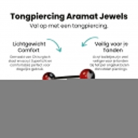 Stalen tongpiercing met acryl balletjes ying yang -
