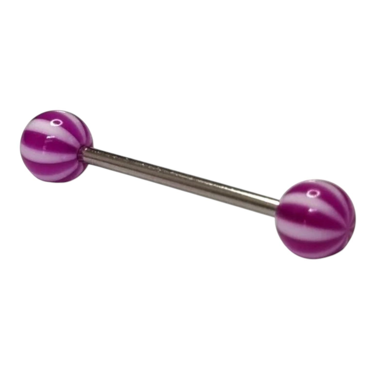Witte en Paarse Acryl Tongpiercing -