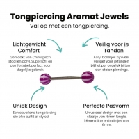 Witte en Paarse Acryl Tongpiercing -
