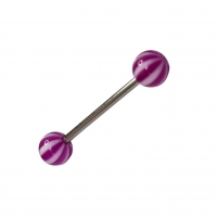 Witte en Paarse Acryl Tongpiercing -
