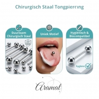 Witte en Paarse Acryl Tongpiercing -