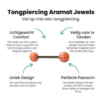 Speelse Acryl Wit Oranje Tongpiercing -
