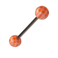 Speelse Acryl Wit Oranje Tongpiercing -