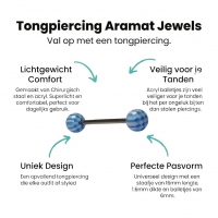 Lichtblauwe Acryl Tongpiercing -