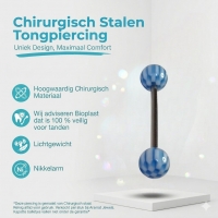Lichtblauwe Acryl Tongpiercing -