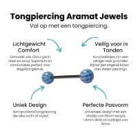 Lichtblauwe Acryl Tongpiercing -
