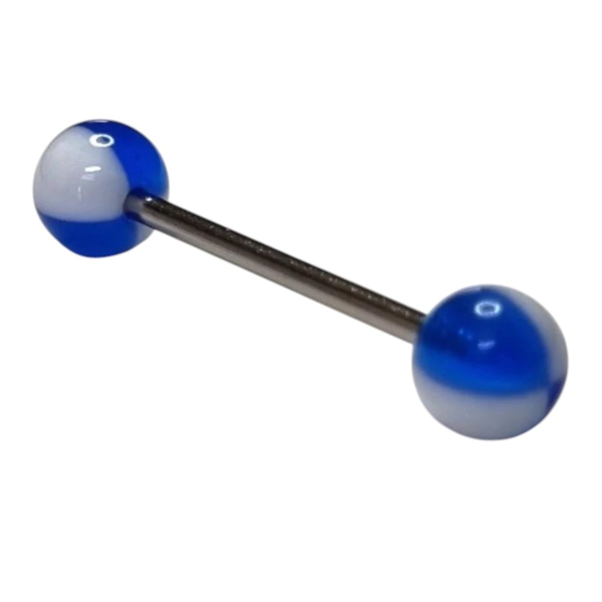 Stijlvolle Acryl Tongpiercing - Wit en Blauw -