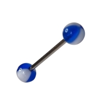 Stijlvolle Acryl Tongpiercing - Wit en Blauw -