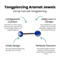 Stijlvolle Acryl Tongpiercing - Wit en Blauw -