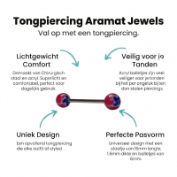 Kleurrijke Bloem Tongpiercing Acryl -