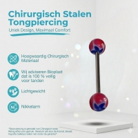 Kleurrijke Bloem Tongpiercing Acryl -