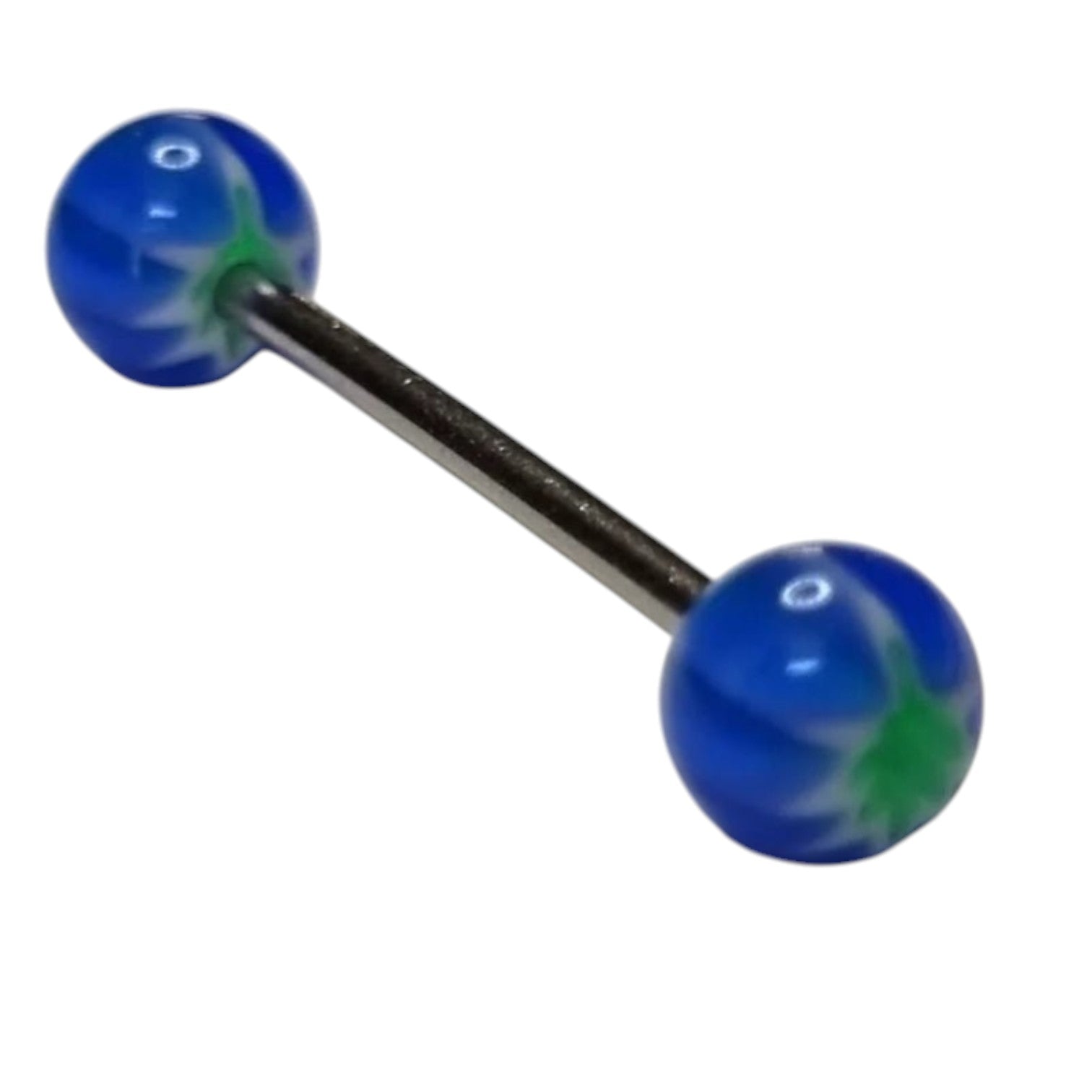 Kleurrijke Acryl Weedblad Tongpiercing -
