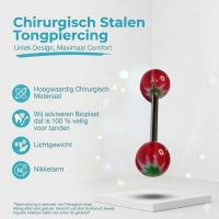 Kleurrijke Acryl Wietblad Tongpiercing -